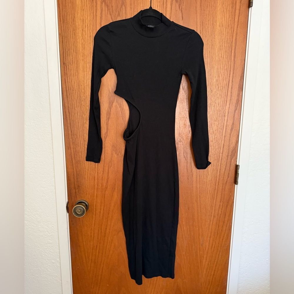 Zara Elegant Black Asymmetrical Dress